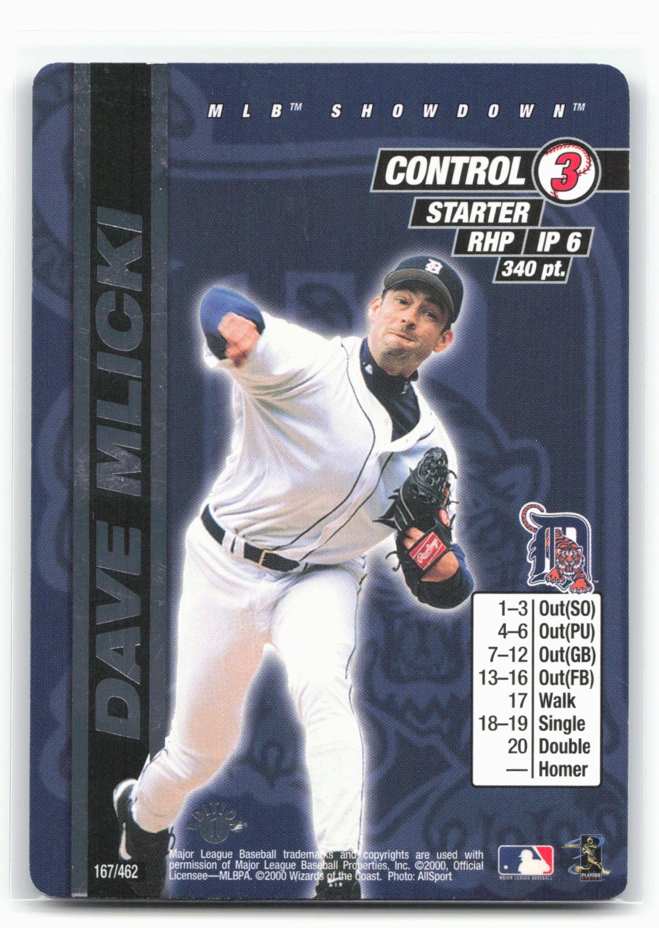 2000 MLB Showdown 1st Edition #167 Dave Mlicki