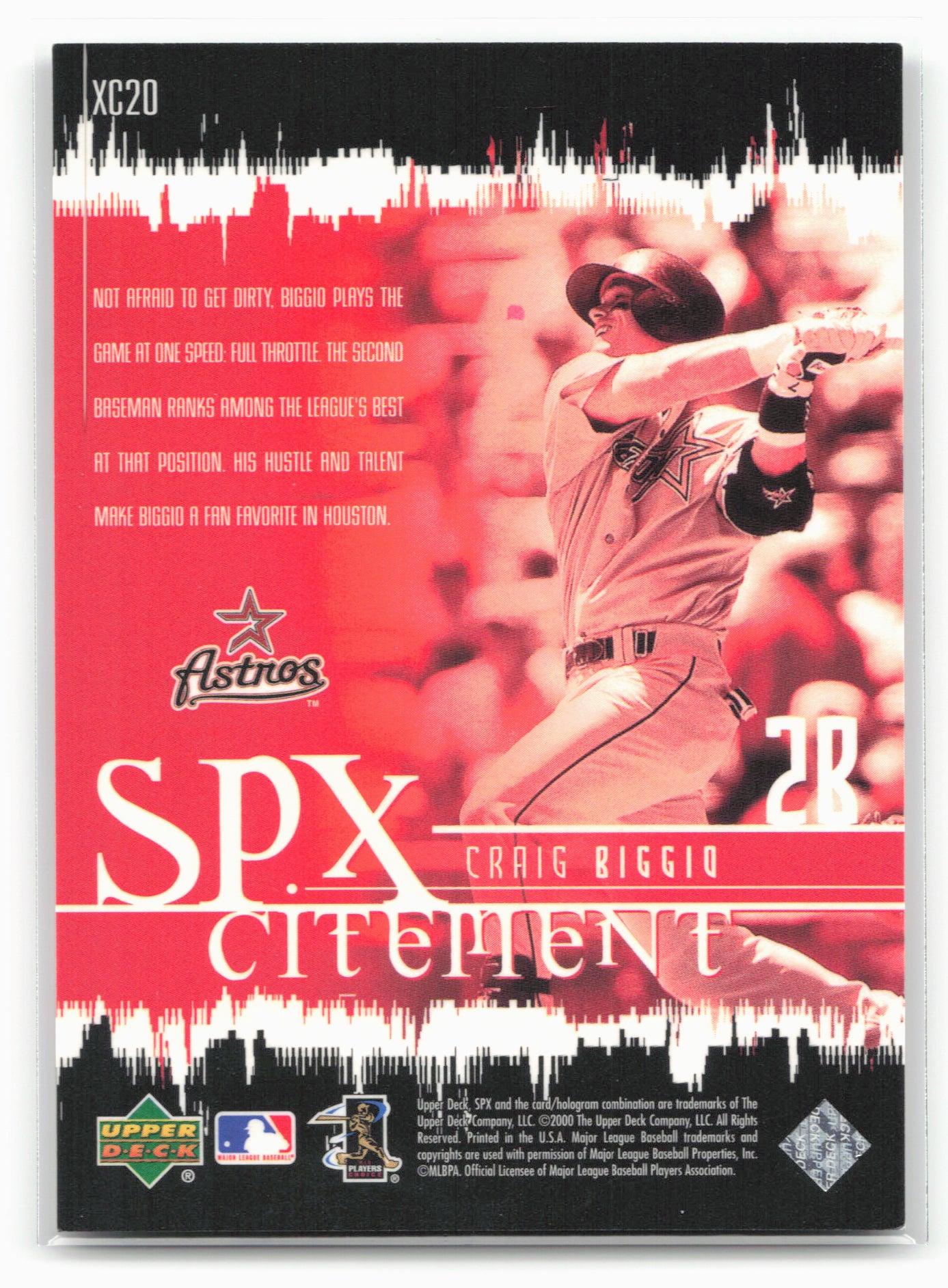 2000 SPx #XC20 Craig Biggio SPxcitement