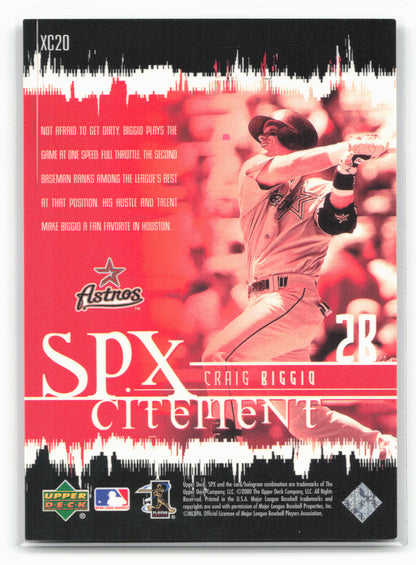 2000 SPx #XC20 Craig Biggio SPxcitement