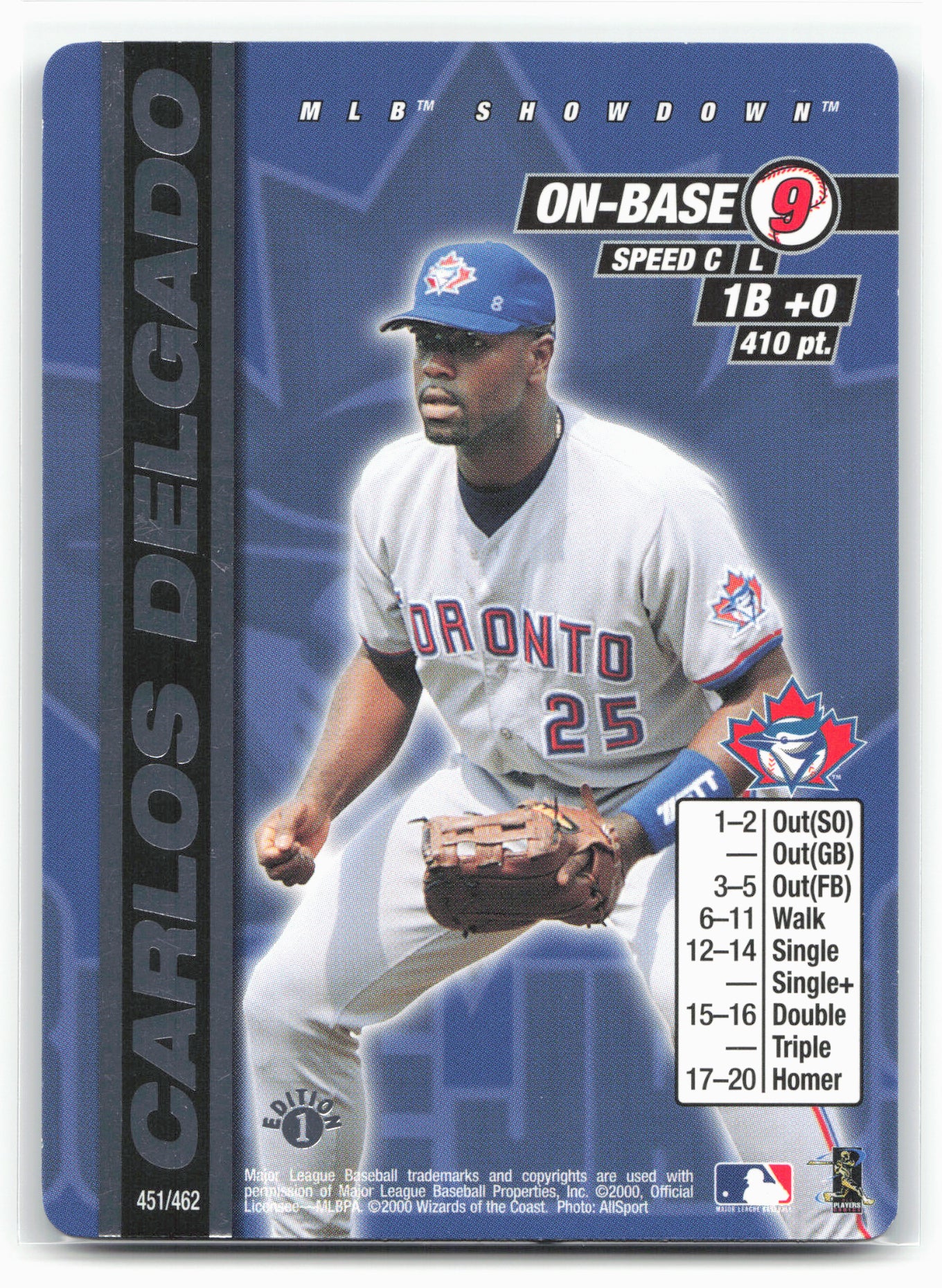 2000 MLB Showdown 1st Edition #451 Carlos Delgado