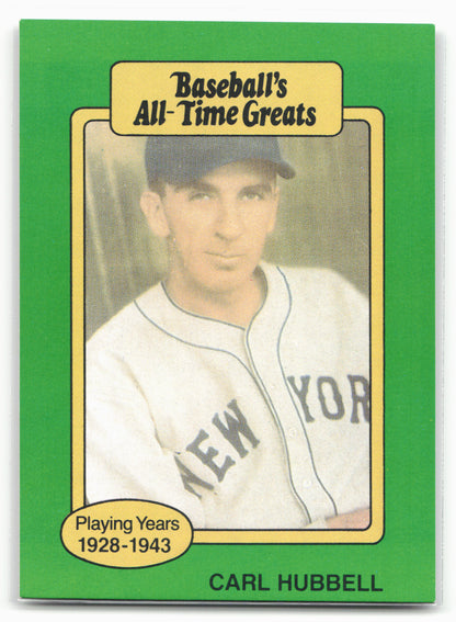 1987 Hygrade All-Time Greats #NNO Carl Hubbell Hat logo not visible