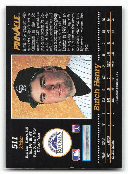 1993 Pinnacle #511 Butch Henry