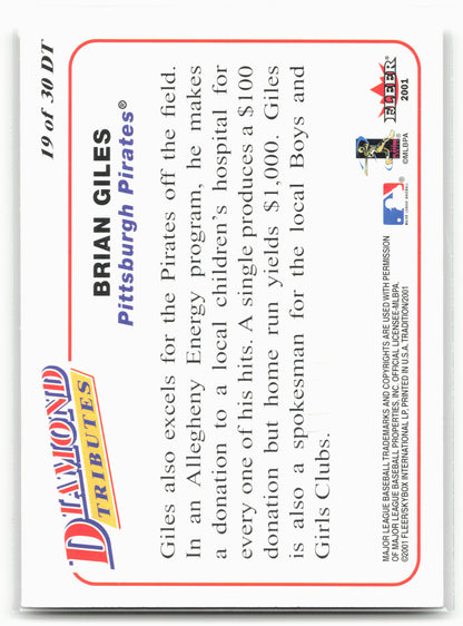 2001 Fleer Tradition #19 DT Brian Giles Diamond Tributes