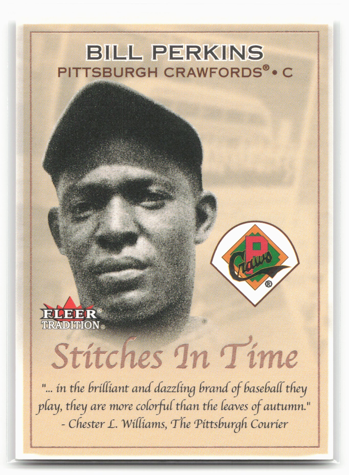 2001 Fleer Tradition #19 ST Bill Perkins Stitches in Time