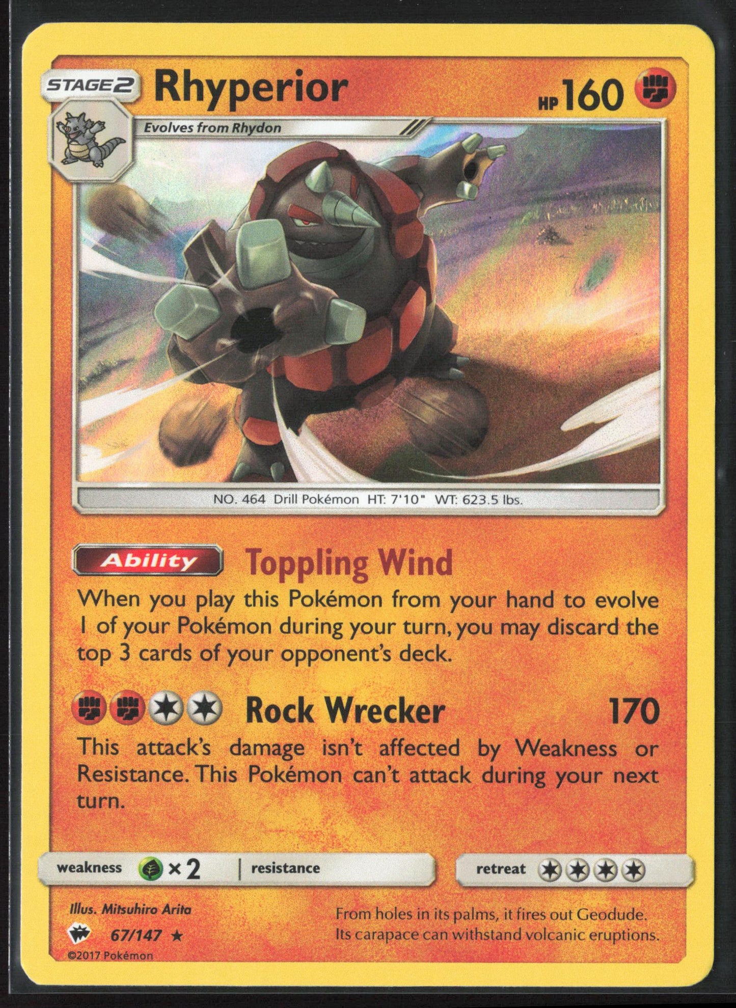 SM - Burning Shadows #67/147 Rhyperior Holo 22223