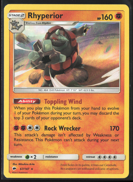 SM - Burning Shadows #67/147 Rhyperior Holo 22223