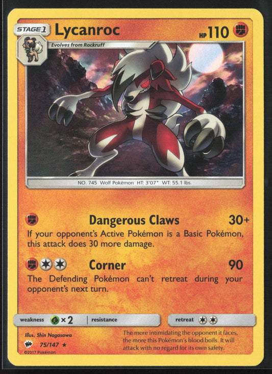 SM - Burning Shadows #75/147 Lycanroc (75) Holo 22241