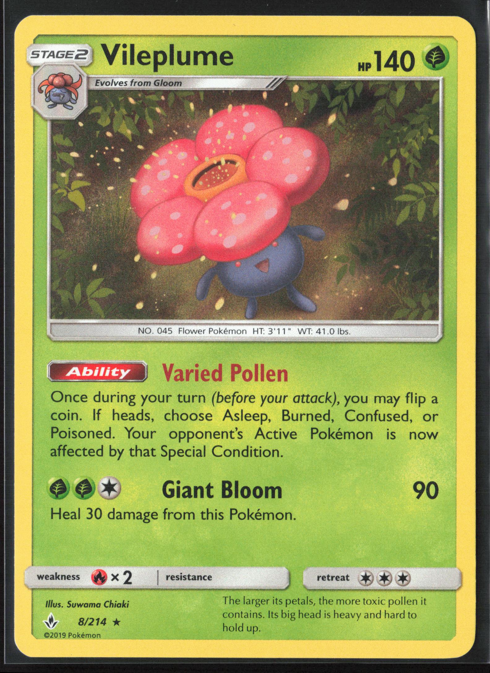 SM - Unbroken Bonds #8/214 Vileplume Holo 22246