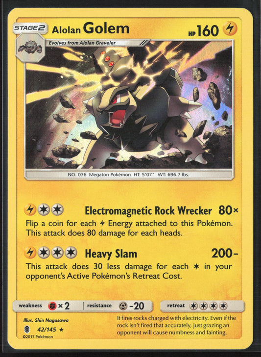 SM - Guardians Rising #42/145 Alolan Golem Holo 22289