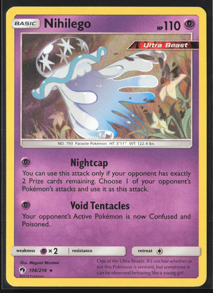 SM - Lost Thunder #106/214 Nihilego Holo 22290