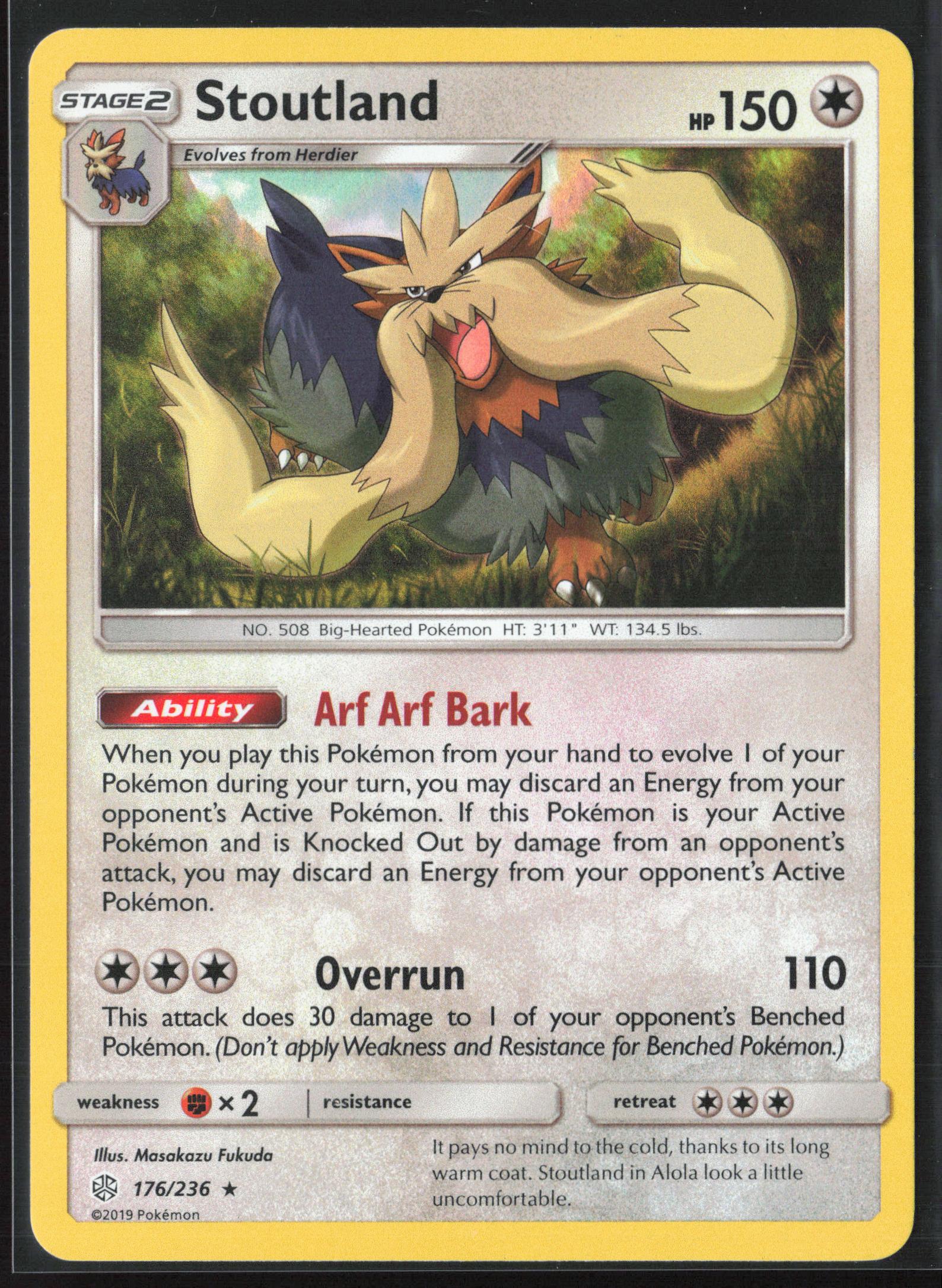 SM - Cosmic Eclipse #176/236 Stoutland Holo 22298