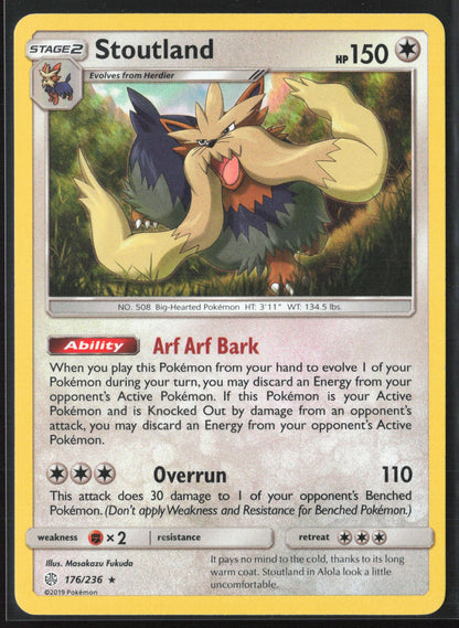 SM - Cosmic Eclipse #176/236 Stoutland Holo 22298