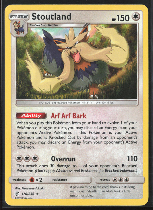 SM - Cosmic Eclipse #176/236 Stoutland Holo 22298