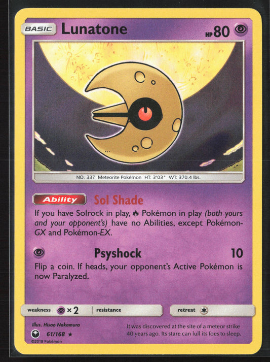 SM - Celestial Storm #61/168 Lunatone Holo 22300