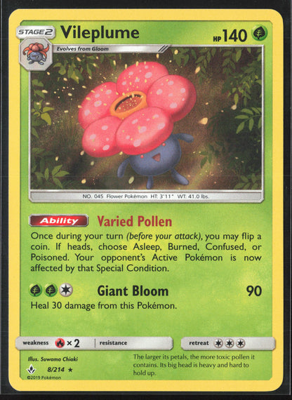 SM - Unbroken Bonds #8/214 Vileplume Holo 22309
