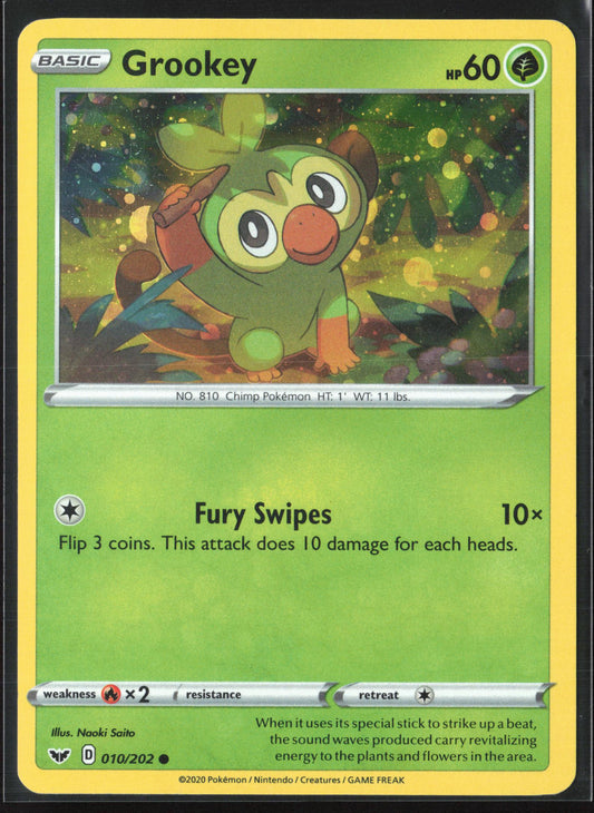 SWSH01: Sword & Shield Base Set #010/202 Grookey (010) Holo 22310