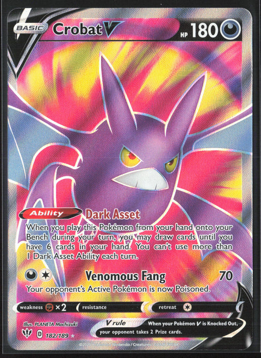 SWSH03: Darkness Ablaze #182/189 Crobat V (Full Art) Holo 22321