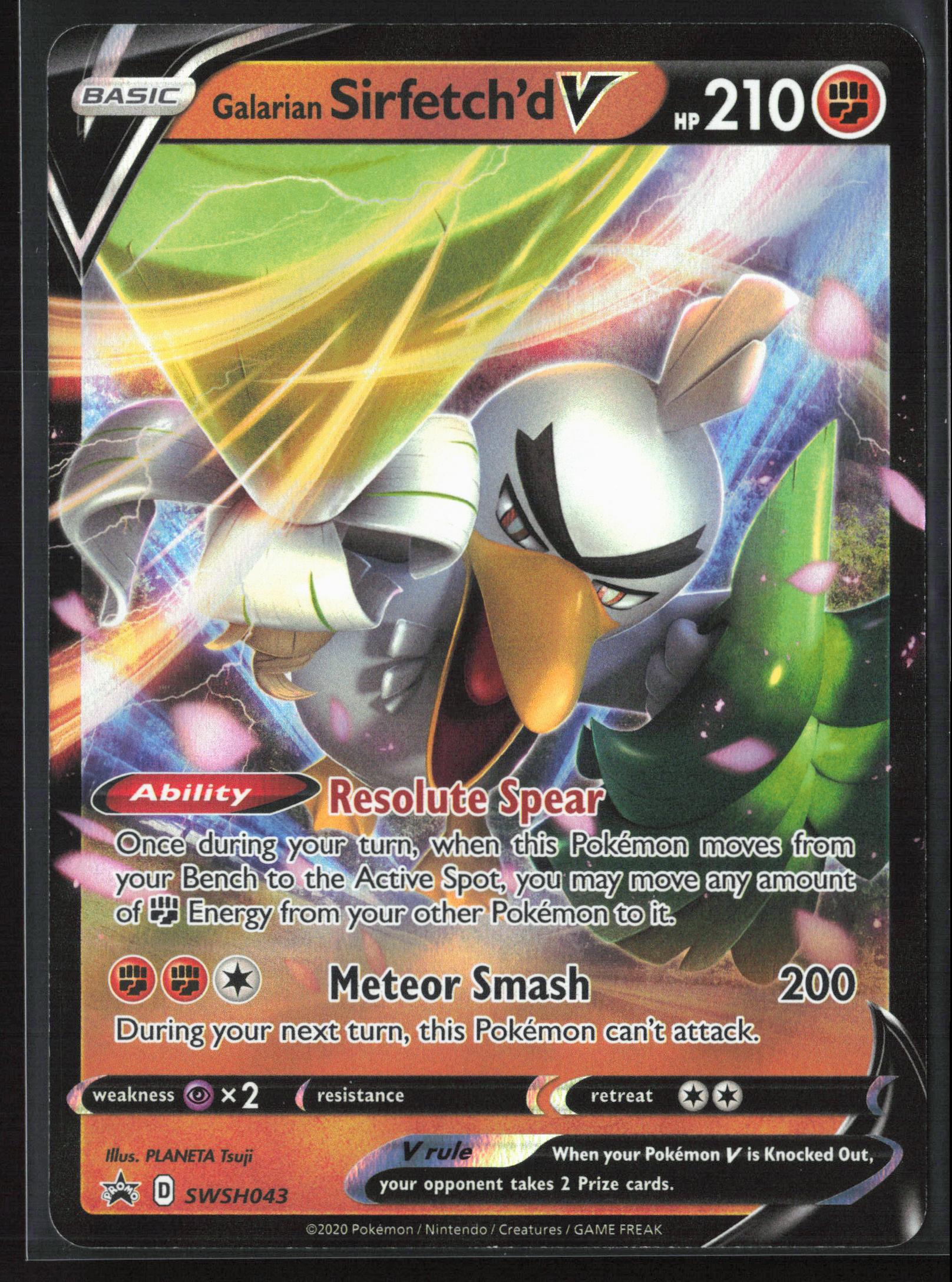 SWSH: Sword & Shield Promo Cards #SWSH043 Galarian Sirfetch'd V Holo 22331