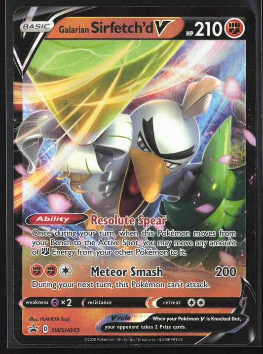 SWSH: Sword & Shield Promo Cards #SWSH043 Galarian Sirfetch'd V Holo 22331