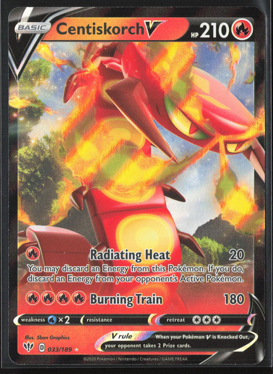 SWSH03: Darkness Ablaze #033/189 Centiskorch V Holo 22335