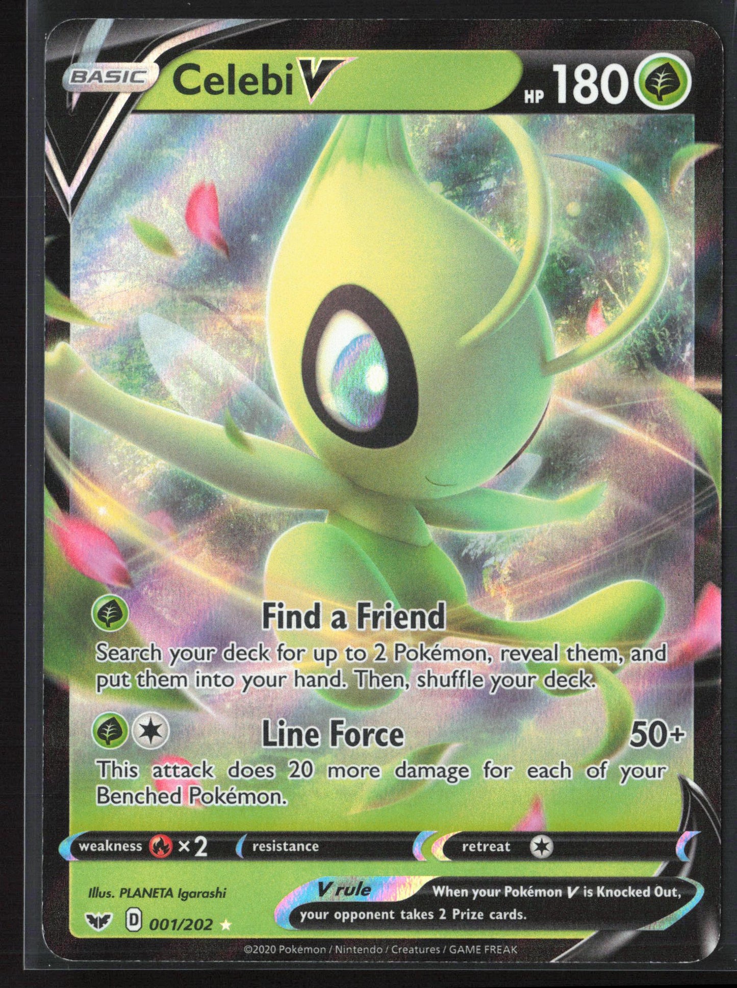 SWSH01: Sword & Shield Base Set #001/202 Celebi V Holo 22344