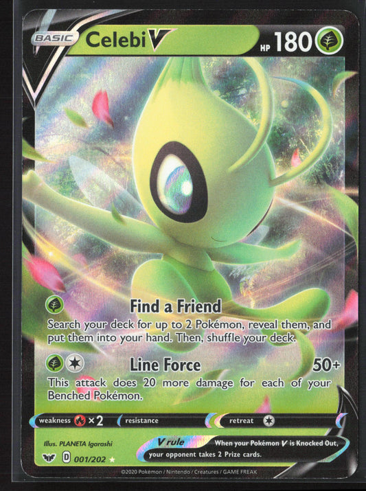 SWSH01: Sword & Shield Base Set #001/202 Celebi V Holo 22344