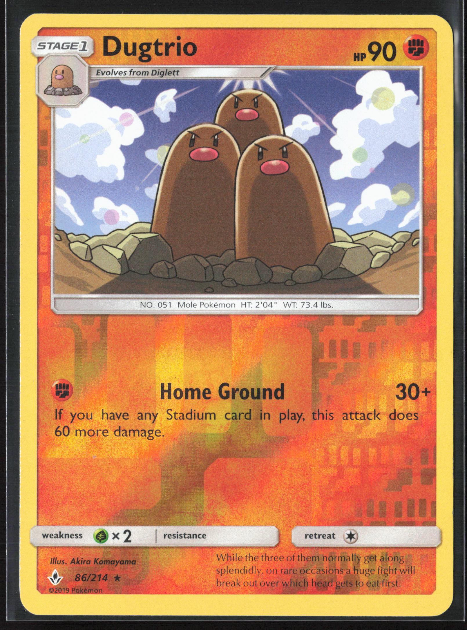 SM - Unbroken Bonds #86/214 Dugtrio Reverse Holo 22353