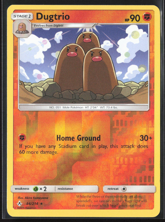 SM - Unbroken Bonds #86/214 Dugtrio Reverse Holo 22353