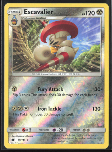 
SM - Crimson Invasion #69/111 Escavalier Reverse Holo 22356