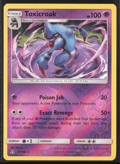 SM - Ultra Prism #57/156 Toxicroak Reverse Holo 22360
