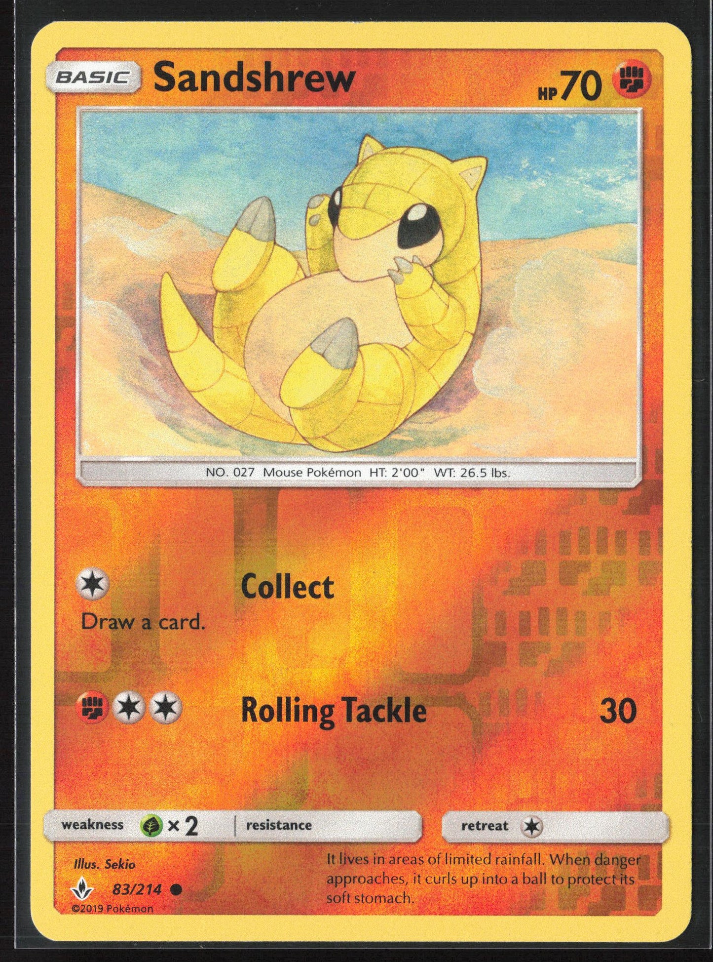 SM - Unbroken Bonds #83/214 Sandshrew Reverse Holo 22361