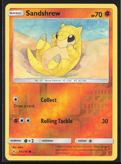 SM - Unbroken Bonds #83/214 Sandshrew Reverse Holo 22361