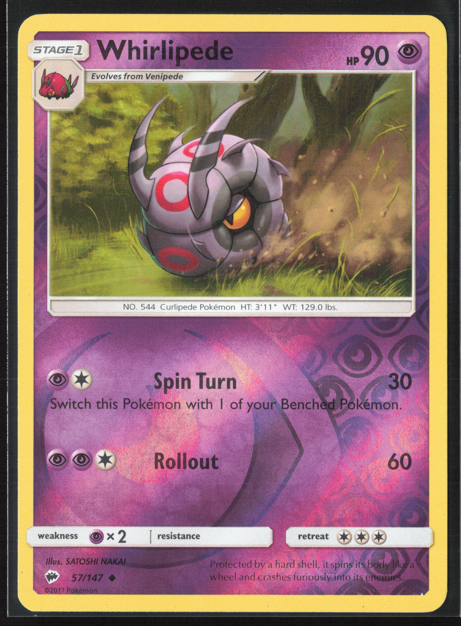 SM - Burning Shadows #57/147 Whirlipede Reverse Holo 22378