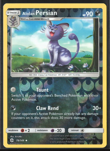 SM Base Set #79/149 Alolan Persian Reverse Holo 22386