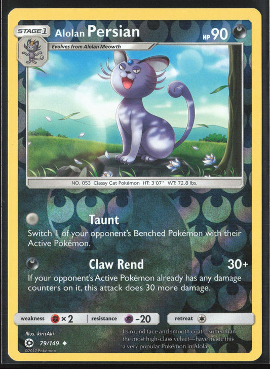 SM Base Set #79/149 Alolan Persian Reverse Holo 22386