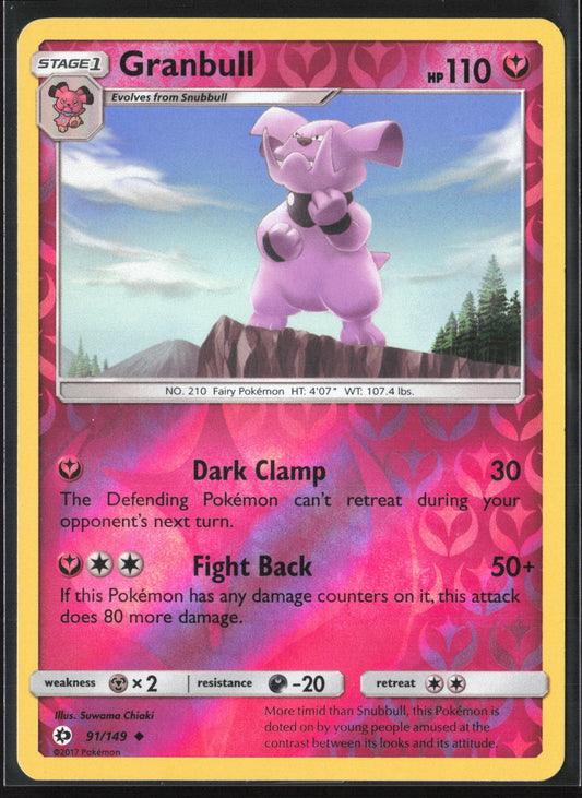 SM Base Set #91/149 Granbull Reverse Holo 22387