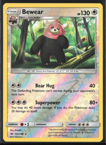 SM Base Set #112/149 Bewear Reverse Holo 22388