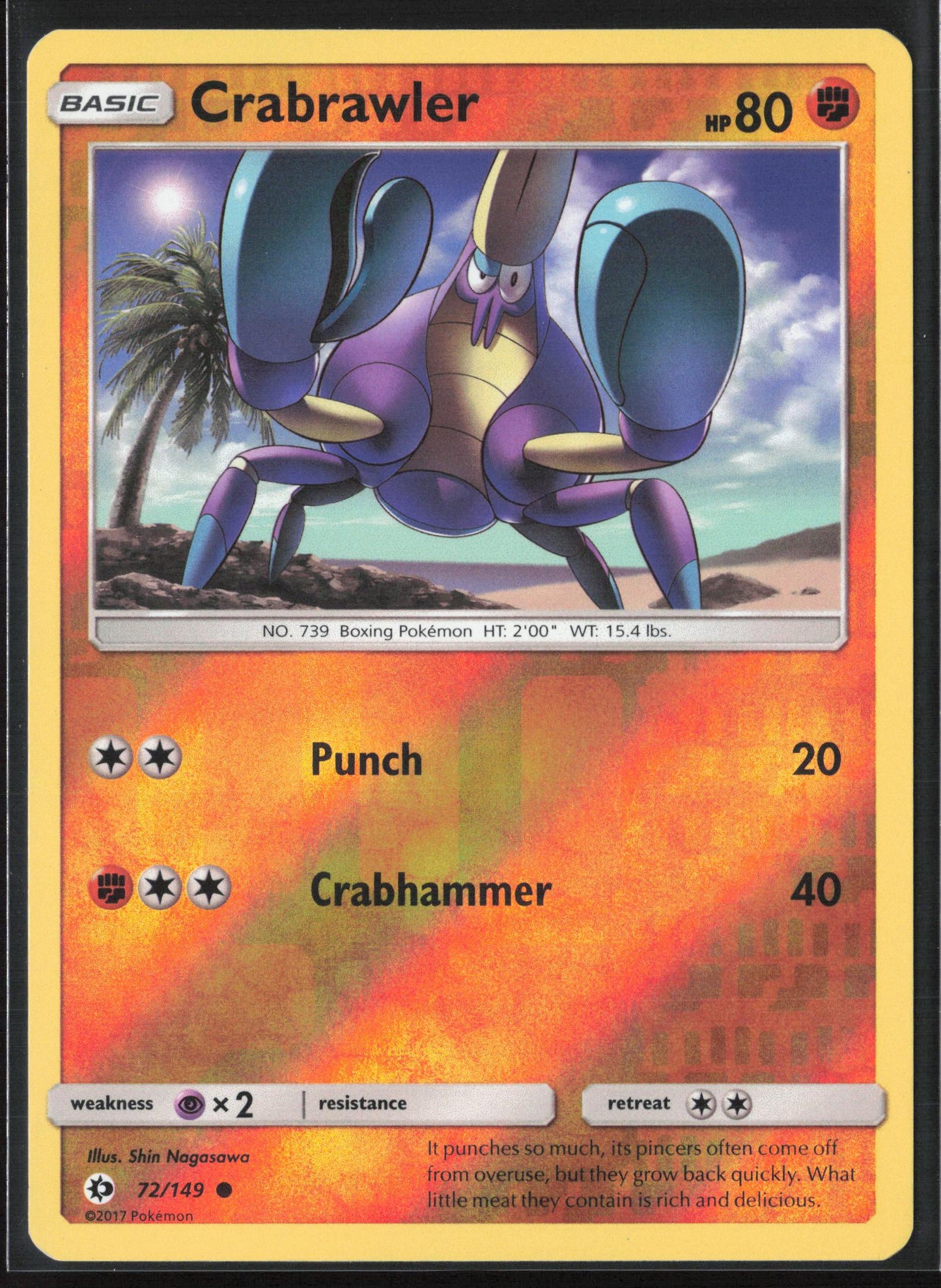 SM Base Set #72/149 Crabrawler Reverse Holo 22391