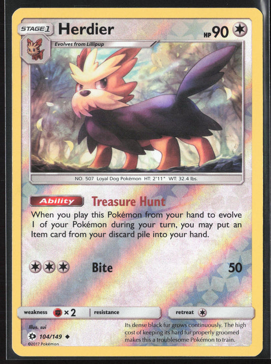 SM Base Set #104/149 Herdier Reverse Holo 22396