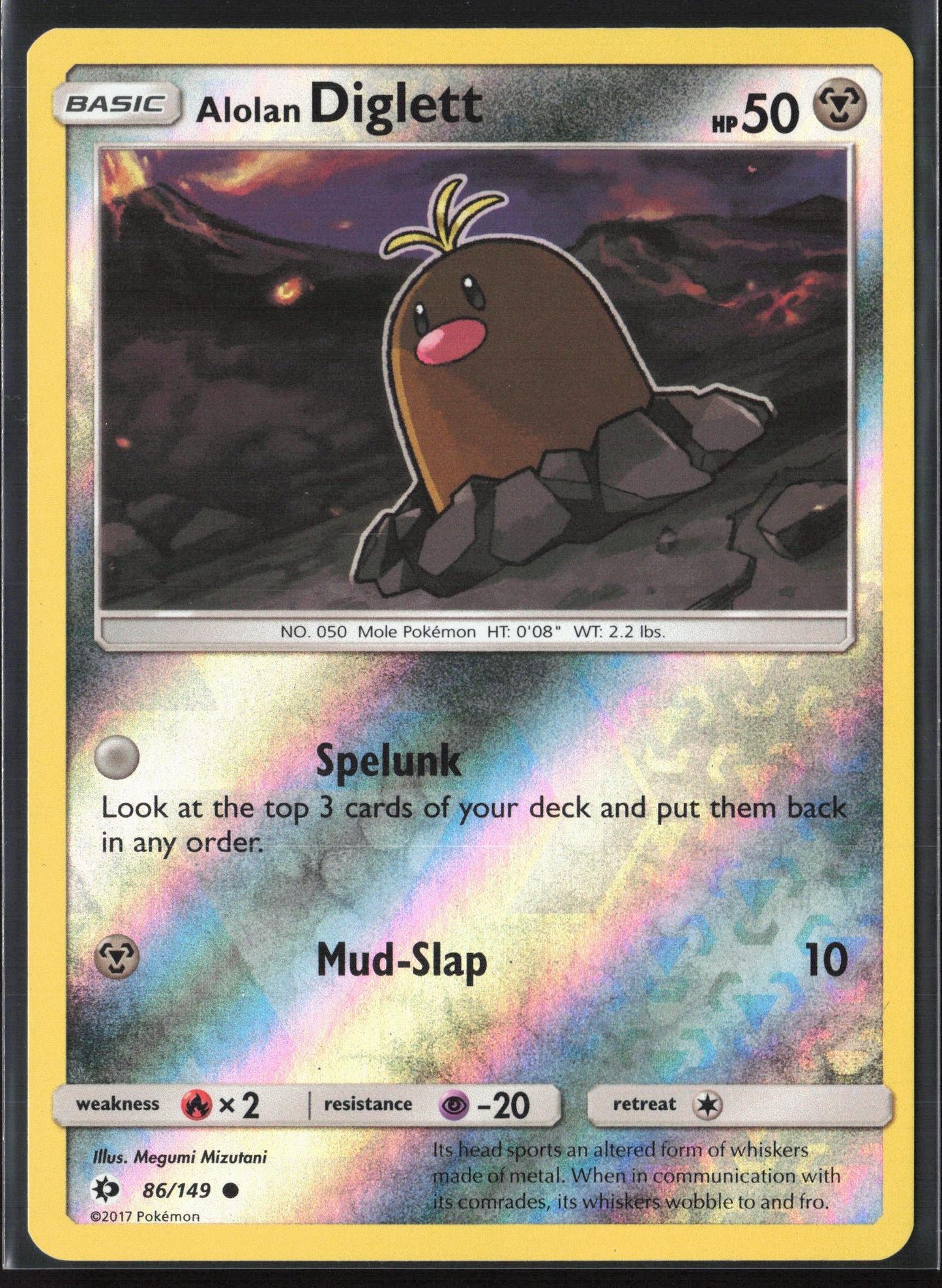 SM Base Set #86/149 Alolan Diglett Reverse Holo 22398