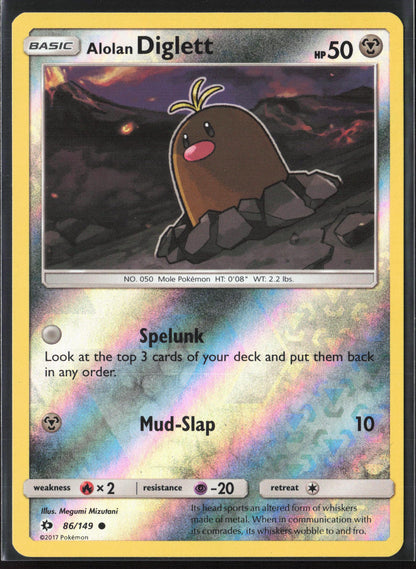 SM Base Set #86/149 Alolan Diglett Reverse Holo 22398