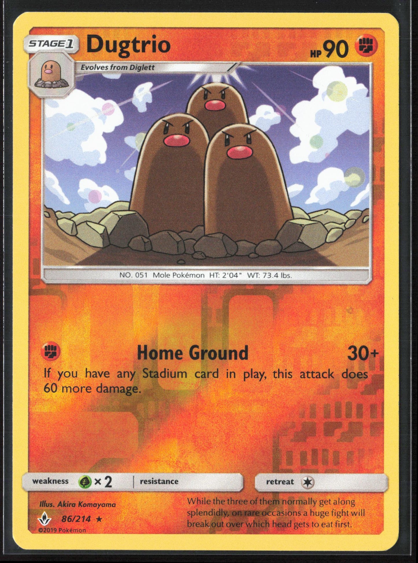 SM - Unbroken Bonds #86/214 Dugtrio Reverse Holo 22403