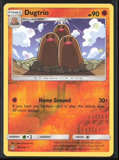 SM - Unbroken Bonds #86/214 Dugtrio Reverse Holo 22403