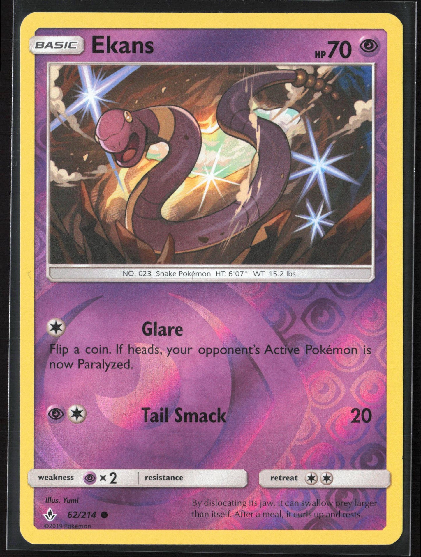 SM - Unbroken Bonds #62/214 Ekans Reverse Holo 22404