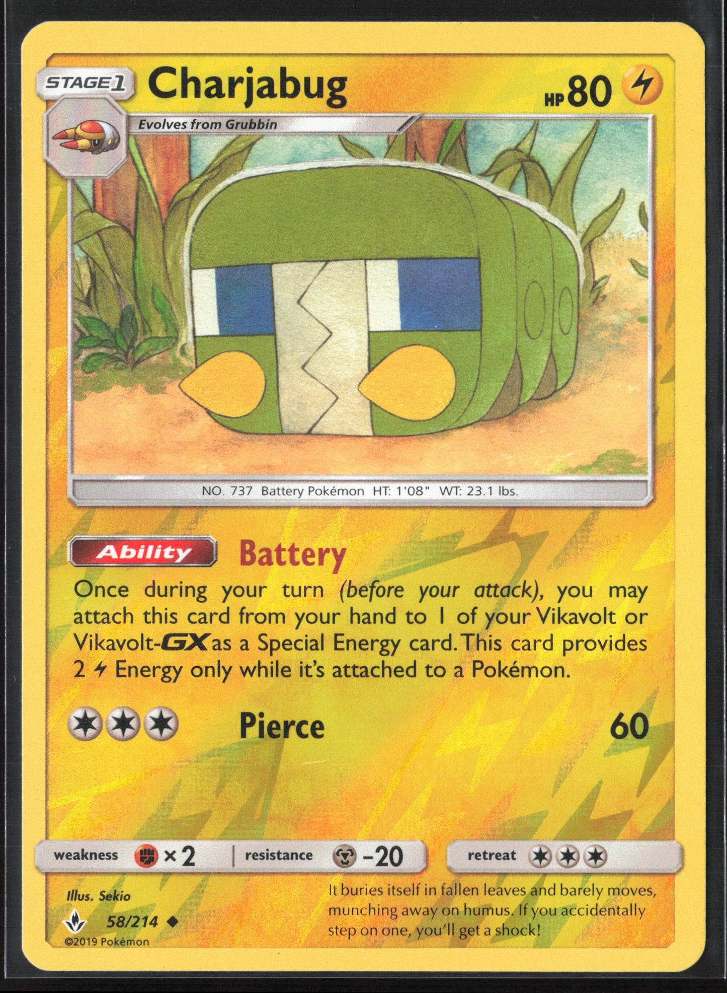 SM - Unbroken Bonds #58/214 Charjabug Reverse Holo 22406