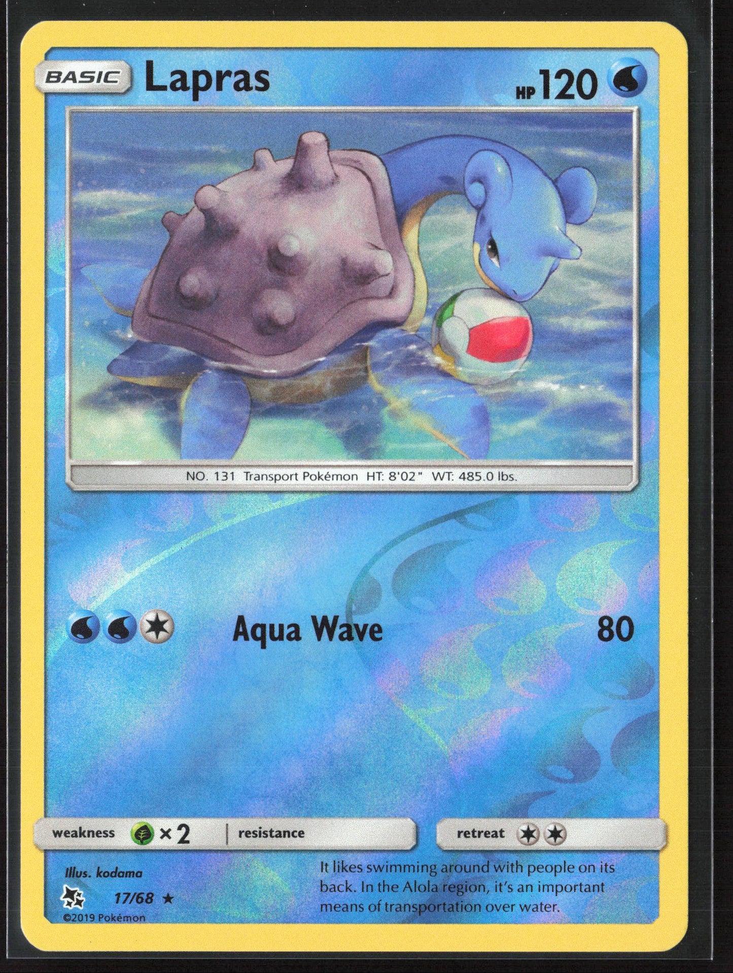 Hidden Fates #17/68 Lapras Reverse Holo 22419