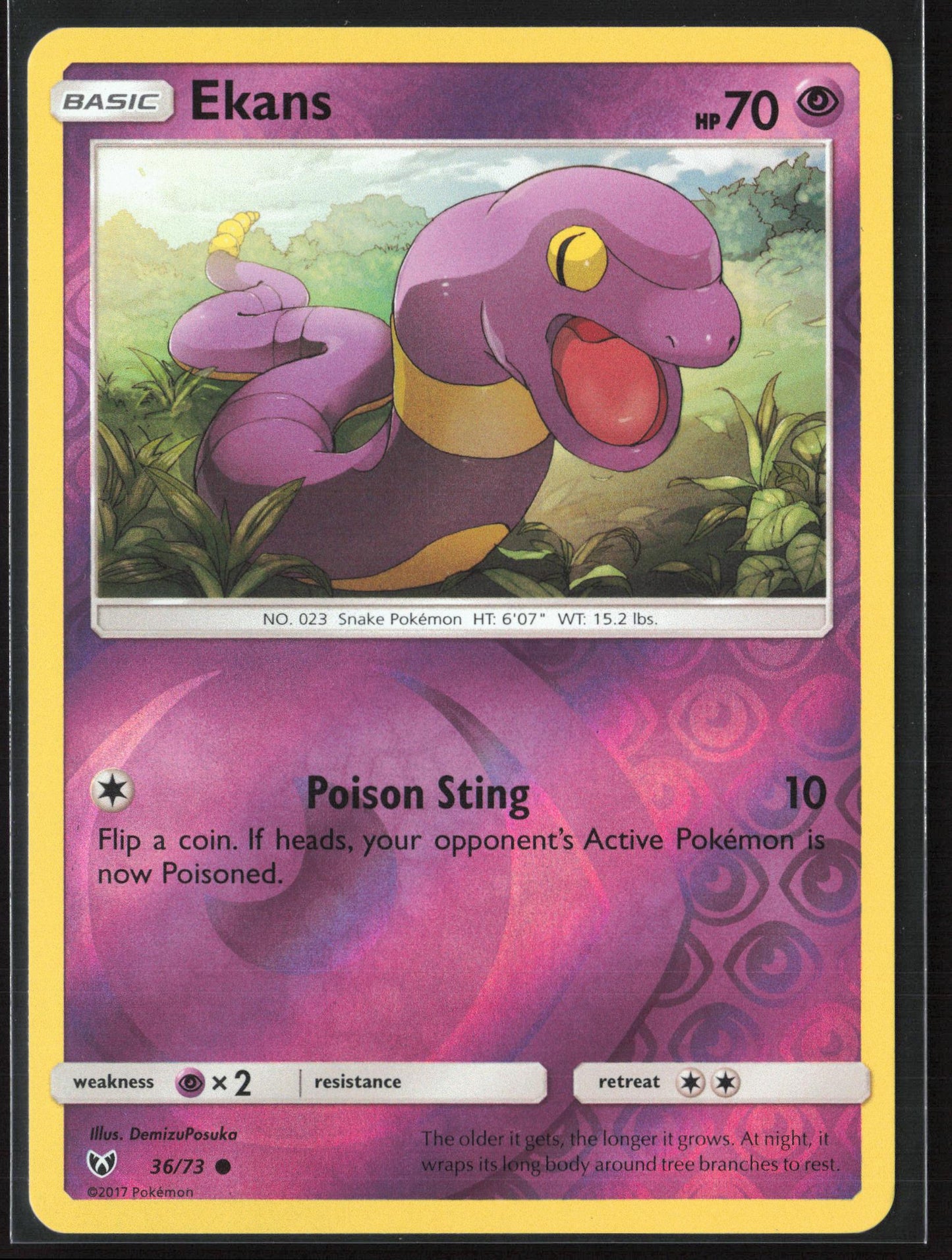 Shining Legends #36/73 Ekans Reverse Holo 22420