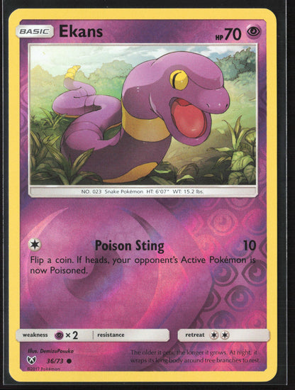 Shining Legends #36/73 Ekans Reverse Holo 22420