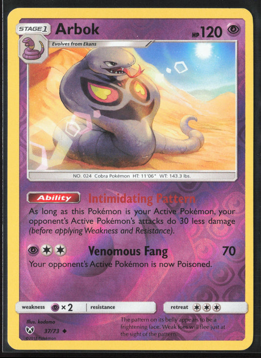 Shining Legends #37/73 Arbok Reverse Holo 22421