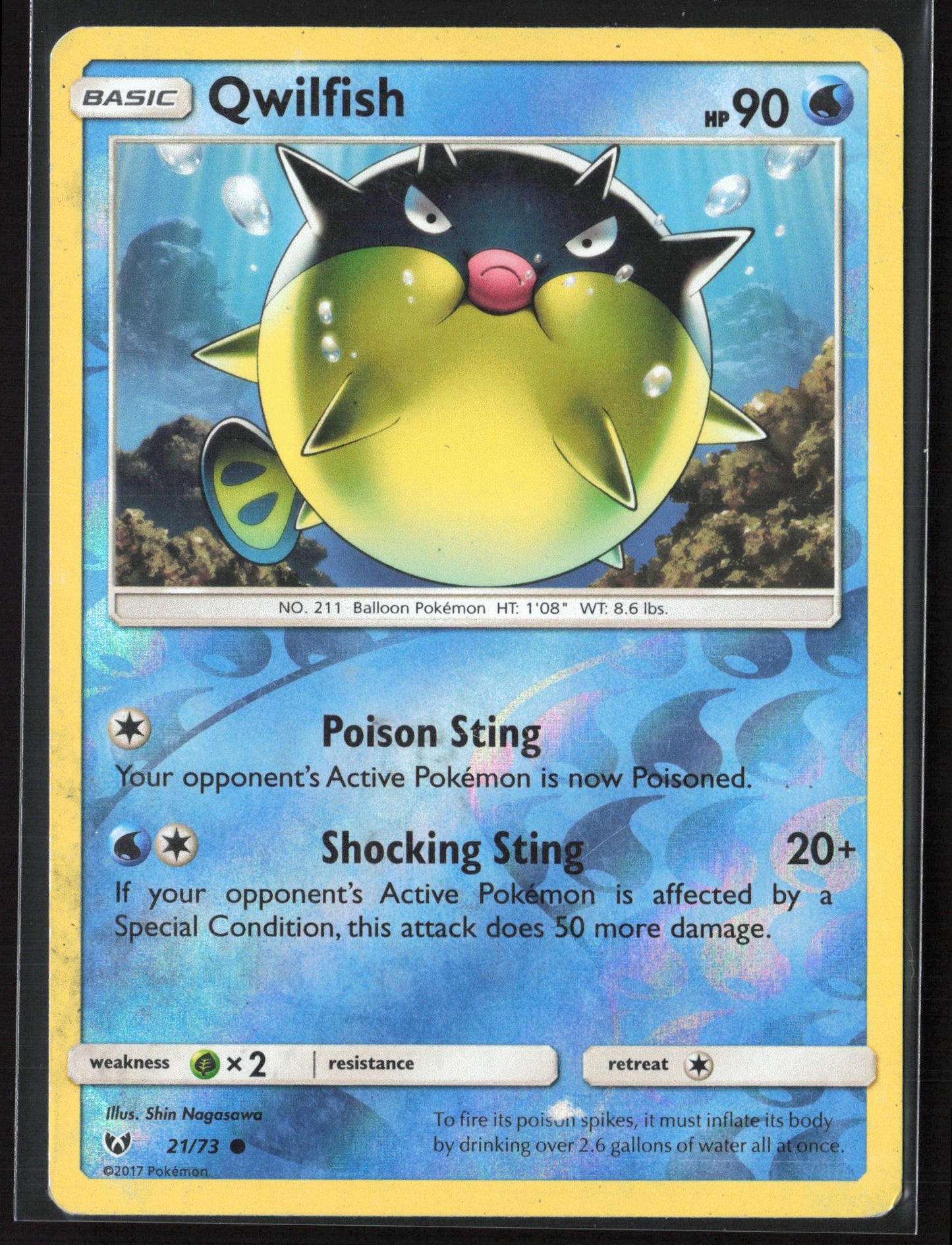 Shining Legends #21/73 Qwilfish Reverse Holo 22430